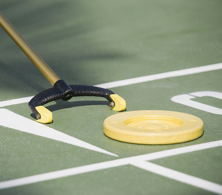 Shuffleboard court, an amenity of the Bahia Beach and Boat Club members